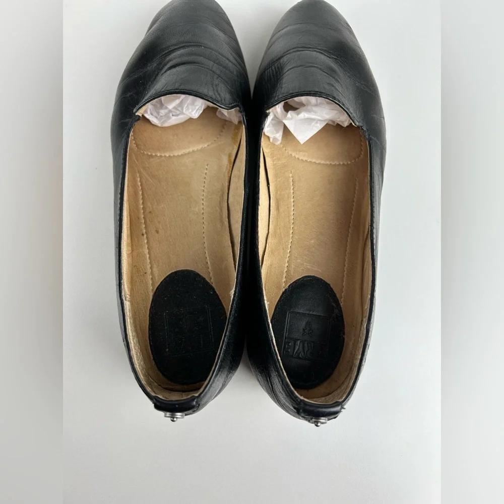 FRYE “TRACY SMOKING” BLACK LEATHER LOAFERS SIZE 7 - Picture 4 of 9